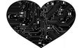 Electronic Heart Circuit Board Design Royalty Free Stock Photo