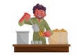 Vector Graphic Illustration of Indian Street Vendor.