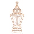 Vector graphic illustration lantern, handdraw style with editorial file