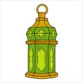 Vector graphic illustration lantern, handdraw style with editorial file