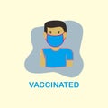 vector graphic illustration of a man being vaccinated for medical