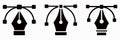 Vector graphic illustration of pen tool icons used in graphic design software for creating and editing vector graphics and Royalty Free Stock Photo