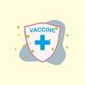 vector graphic illustration of a protective virus vaccine shield