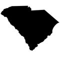 South Carolina state map black silhouette illustration Royalty Free Stock Photo