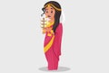 Vector Graphic Illustration of Tamil Woman