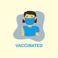 vector graphic illustration of a women being vaccinated for health
