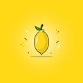 Vector graphic illustration of yellow lemon fruit with gradient background