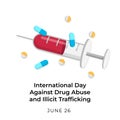 vector graphic of International Day Against Drug Abuse and Illicit Trafficking