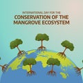 vector graphic of International Day for the Conservation of the Mangrove Ecosystem celebration. flat design. flyer design.flat Royalty Free Stock Photo