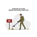 Vector graphic of international day for mine awareness and assistance in mine action good for day