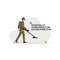 Vector graphic of international day for mine awareness and assistance in mine action good for day