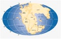 Vector graphic of the land mass of the supercontinent Pangea Royalty Free Stock Photo