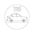 Vector graphic linear taxi car. Illustration. Royalty Free Stock Photo