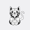 Vector Graphic of the Maneki-Neko Japanese Lucky Cat Royalty Free Stock Photo