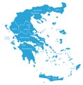 Vector Map of Greece with Regions