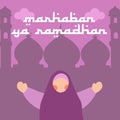 vector graphic of marhaban ya ramadhan ideal for ramadhan celebration