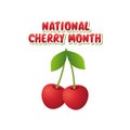 Vector graphic of national cherry month