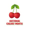 Vector graphic of national cherry month