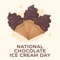 vector graphic of National Chocolate Ice Cream Day ideal for National Chocolate Ice Cream Day celebration