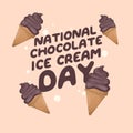 vector graphic of National Chocolate Ice Cream Day ideal for National Chocolate Ice Cream Day celebration