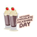 vector graphic of National Chocolate Milkshake Day good for National Chocolate Milkshake Day celebration. flat design. flyer Royalty Free Stock Photo