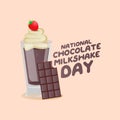 vector graphic of National Chocolate Milkshake Day good for National Chocolate Milkshake Day celebration. flat design. flyer Royalty Free Stock Photo