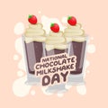 vector graphic of National Chocolate Milkshake Day good for National Chocolate Milkshake Day celebration. flat design. flyer Royalty Free Stock Photo