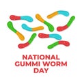 vector graphic of National Gummi Worm Day good for National Gummi Worm Day celebration. flat design. flyer design.flat