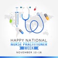 Vector graphic of national nurse practitioner week good for national nurse practitioner week celebration.