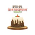 Vector graphic of national plum pudding day