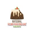 Vector graphic of national plum pudding day