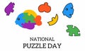 Vector graphic of national puzzle day for national puzzle day celebration. flat design. Royalty Free Stock Photo