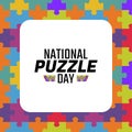 Vector graphic of national puzzle day Royalty Free Stock Photo