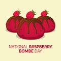 vector graphic of National Raspberry Bombe Day good for National Raspberry Bombe Day celebration. flat design. flyer design.flat