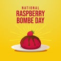 vector graphic of National Raspberry Bombe Day ideal for National Raspberry Bombe Day celebration Royalty Free Stock Photo