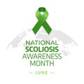 vector graphic of National Scoliosis Awareness Month good for National Scoliosis Awareness Month celebration. flat design. flyer