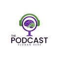 Leaf Brain Podcast Logo Vector.
