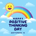 vector graphic of Positive Thinking Day good for Positive Thinking Day celebration. flat design. flyer design.flat illustration Royalty Free Stock Photo