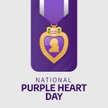 vector graphic of Purple Heart Day good for Purple Heart Day celebration. flat design. flyer design.flat illustration Royalty Free Stock Photo