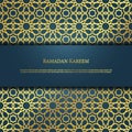 Vector graphic of Ramadan Kareem with Golden Islamic ornament pattern Royalty Free Stock Photo