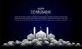 Vector graphic of Ramadan Kareem with Mosque on Night Scene Background. Royalty Free Stock Photo