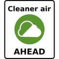 Vector graphic road sign for a cleaner air zone ahead