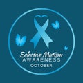 Vector graphic of selective mutism awareness good for selective mutism awareness celebration. Royalty Free Stock Photo