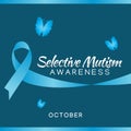 Vector graphic of selective mutism awareness good for selective mutism awareness celebration. Royalty Free Stock Photo