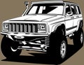 Classic american vintage retro custom car Jeep Cherokee Royalty Free Stock Photo