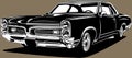 Classic american vintage retro icon of muscle car Pontiac GTO
