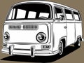 Classic vintage retro car image VW T2 Royalty Free Stock Photo