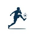 vector graphic of soccer player silhouette isolated on white background Royalty Free Stock Photo