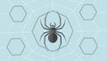 Spider on a hexagonal web. Technology and network vector concept illustration. vector design Generative AI Royalty Free Stock Photo