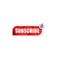 Vector graphic of subscribe red button with bell sign. perfect for video or social media banner or button Royalty Free Stock Photo